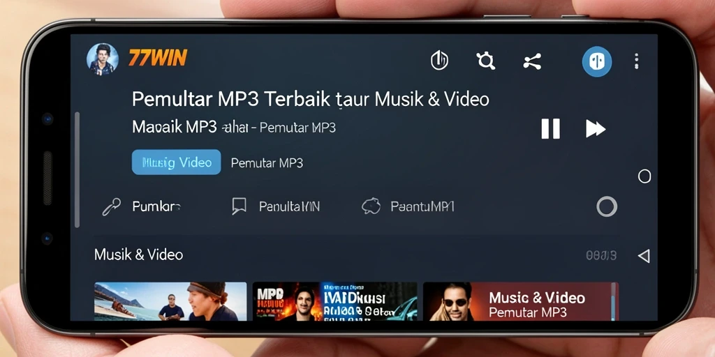 Antarmuka intuitif 77WIN untuk Pemutar MP3 yang mudah digunakan.
