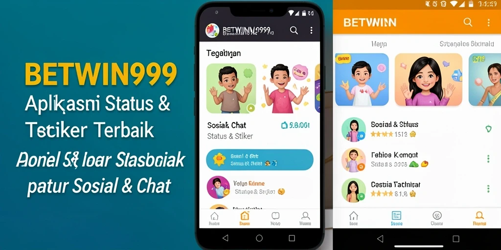 Antarmuka BETWIN999 dengan stiker kreatif dan menarik.