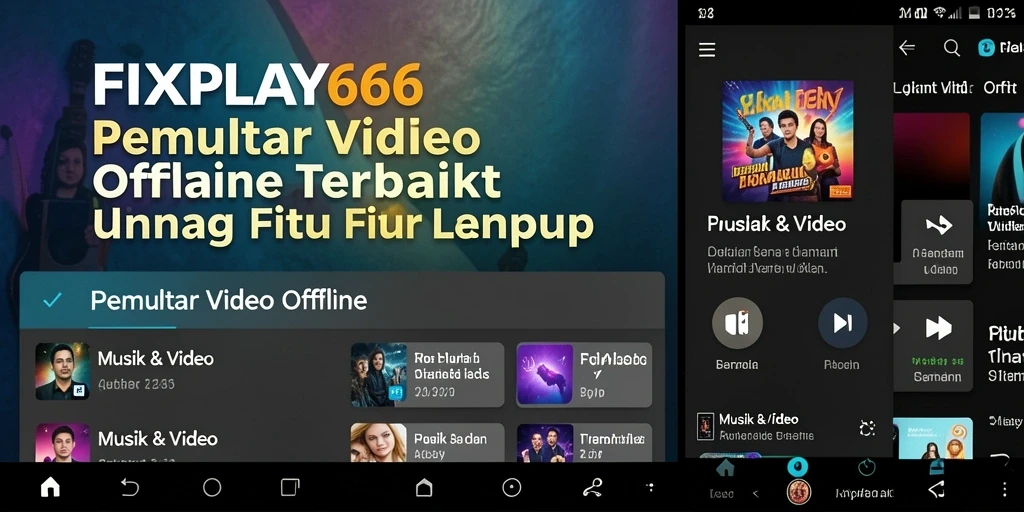Antarmuka bersih dan mudah digunakan dari FIXPLAY666 untuk pemutar video offline.