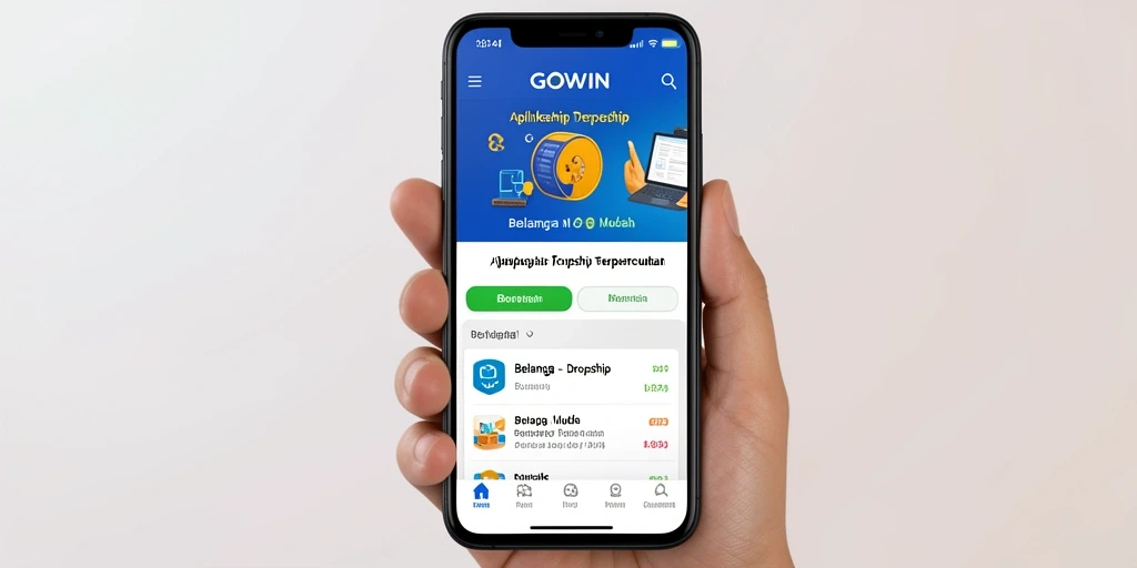 Antarmuka aplikasi GOWIN yang memudahkan proses Dropship.