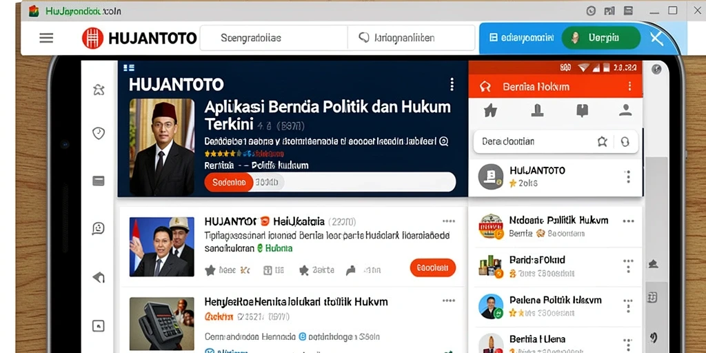 Antarmuka pengguna HUJANTOTO menampilkan berita politik dan hukum yang jelas.