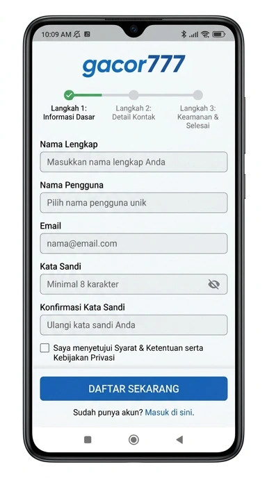 Tampilan halaman daftar gacor777